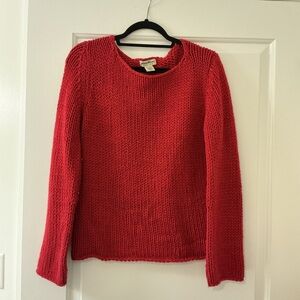 Eddie Bauer Red Boat Neck Knit Sweater
